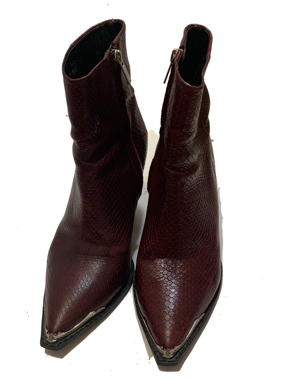 The Kooples Women's Burgundy Pointed-Toe Ankle Boots